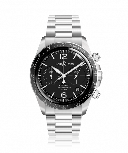 BR V2-94 Stainless Steel / Black / Bracelet