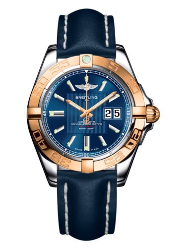 Galactic 41 Stainless Steel / Rose Gold / Metallica Blue / Calf