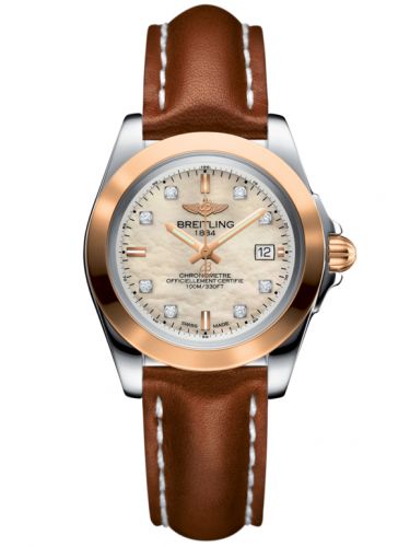 Galactic 32 Sleek Edition Stainless Steel / Rose Gold / Pearl Diamond / Calf