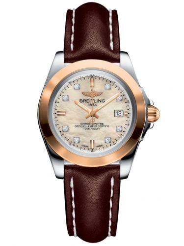 Galactic 32 Sleek Edition Stainless Steel / Rose Gold / Pearl Diamond / Calf