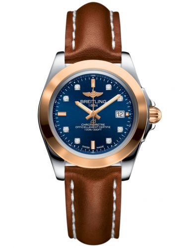 Galactic 32 Sleek Edition Stainless Steel / Rose Gold / Horizon Blue Diamond / Calf