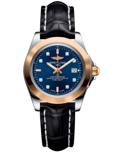 Galactic 32 Sleek Edition Stainless Steel / Rose Gold / Horizon Blue Diamond / Croco