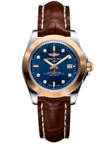 Galactic 32 Sleek Edition Stainless Steel / Rose Gold / Horizon Blue Diamond / Croco