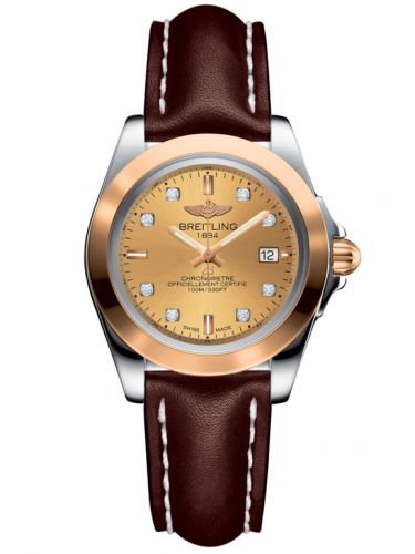 Galactic 32 Sleek Edition Stainless Steel / Rose Gold / Golden Sun Diamond / Calf