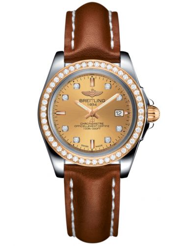 Galactic 32 Sleek Edition Stainless Steel / Rose Gold / Diamond / Golden Sun Diamond / Calf