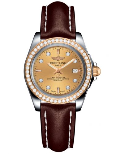 Galactic 32 Sleek Edition Stainless Steel / Rose Gold / Diamond / Golden Sun Diamond / Calf