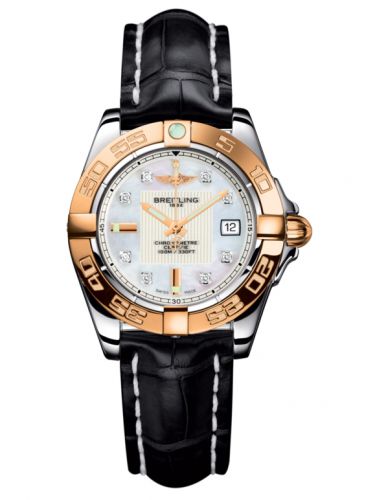 Galactic 32 Stainless Steel / Rose Gold / Pearl Diamond / Croco