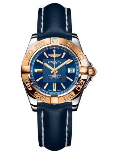 Galactic 32 Stainless Steel / Rose Gold / Metallica Blue / Calf