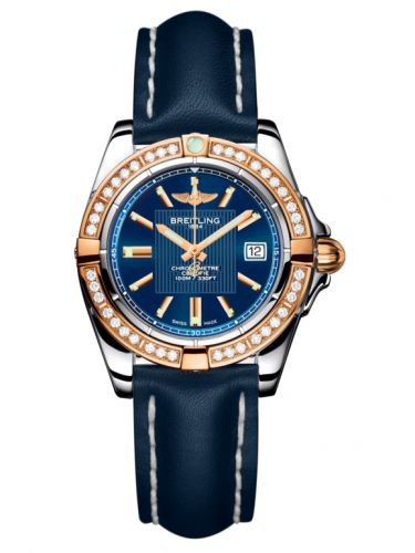Galactic 32 Stainless Steel / Rose Gold / Diamond / Metallica Blue / Calf