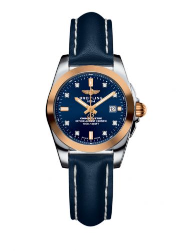 Galactic 29 Stainless Steel / Rose Gold / Horizon Blue Diamond / Calf