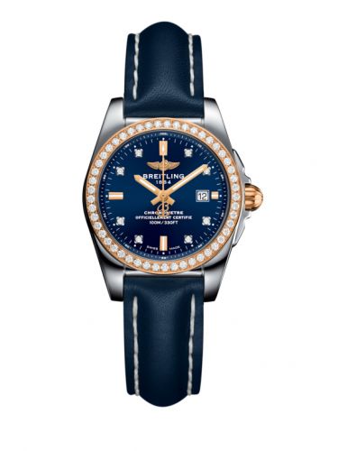Galactic 29 Stainless Steel / Rose Gold / Diamond / Horizon Blue Diamond / Calf