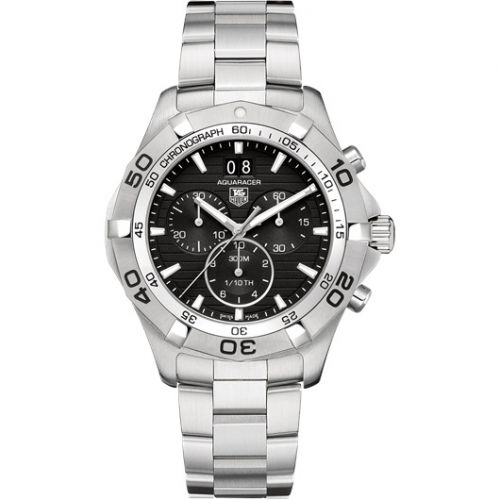 Aquaracer 300M Quartz Chronograph 43 Stainless Steel / Black / Bracelet