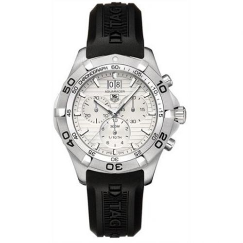 Aquaracer 300M Quartz Chronograph 43 Stainless Steel / Silver / Rubber