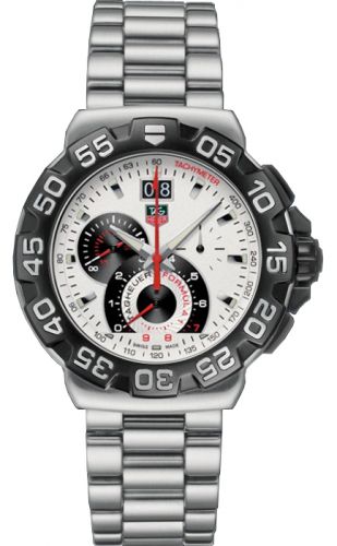 Formula 1 Quartz Chronograph Big Date 44 Stainless Steel / White / Bracelet