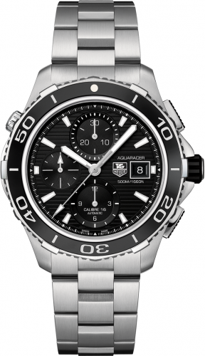 Aquaracer 500M Calibre 16 43 Stainless Steel / Black / Bracelet