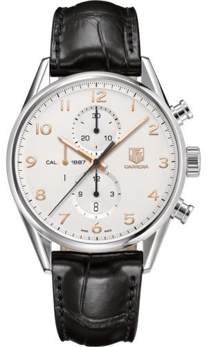 Carrera Calibre 1887 43 Stainless Steel / Silver / Alligator