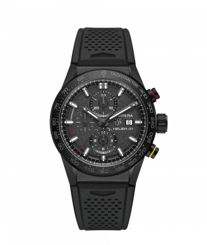 Carrera Calibre Heuer 01 43 Stainless Steel / Black / Rubber / CLEP