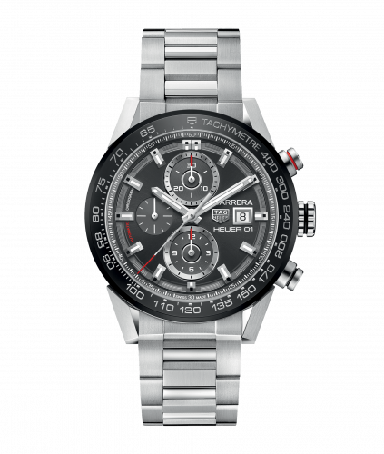 Carrera Calibre Heuer 01 43 Stainless Steel / Grey / Bracelet