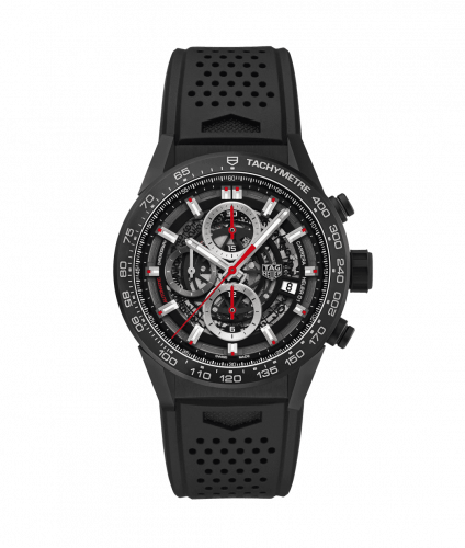Carrera Calibre Heuer 01 43 Black Ceramic / Stainless Steel / Rubber