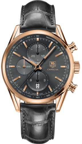 Carrera Calibre 1887 41 Rose Gold / Grey / Alligator