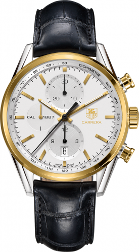 Carrera Calibre 1887 41 Stainless Steel / Yellow Gold / Silver / Alligator
