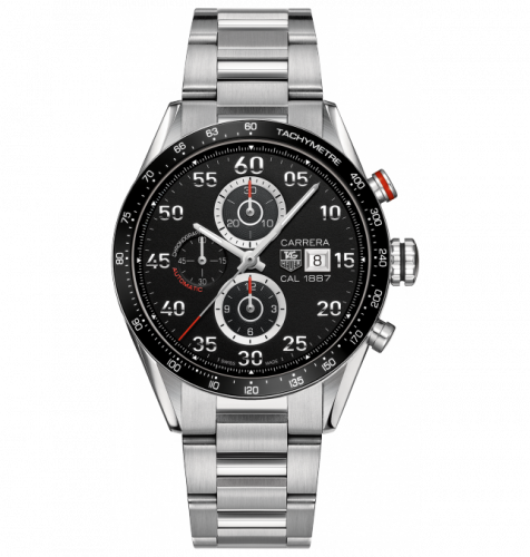 Carrera Calibre 1887 43 Stainless Steel / Black / Bracelet