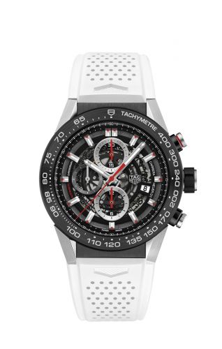 Carrera Calibre Heuer 01 45 Stainless Steel / Skeleton / White Touch