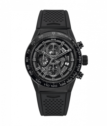 Carrera Calibre Heuer 01 45 Ceramic / Skeleton / Rubber