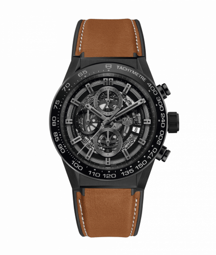 Carrera Calibre Heuer 01 45 Ceramic / Skeleton / Calf