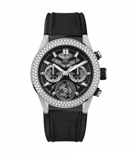 Carrera Calibre Heuer 02T 45 Chronograph Tourbillon Titanium / Stainless Steel / Diamond / Alligator