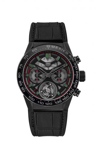 Carrera Calibre Heuer 02T 45 Chronograph Tourbillon Titanium / Ceramic / Alligator / Mexico