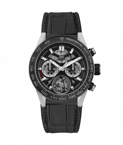 Carrera Calibre Heuer 02T 45 Chronograph Tourbillon Titanium / Alligator