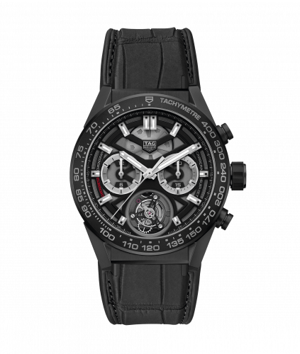 Carrera Calibre Heuer 02T 45 Chronograph Tourbillon Ceramic / Alligator