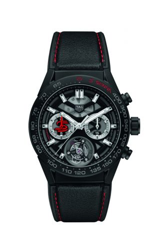 Carrera Calibre Heuer 02T 45 Chronograph Tourbillon Ceramic / Calf / Ayrton Senna