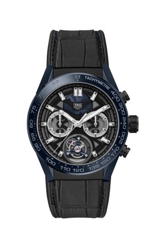 Carrera Calibre Heuer 02T 45 Chronograph Tourbillon Ceramic / Stainless Steel / Alligator / Tête de Vipère