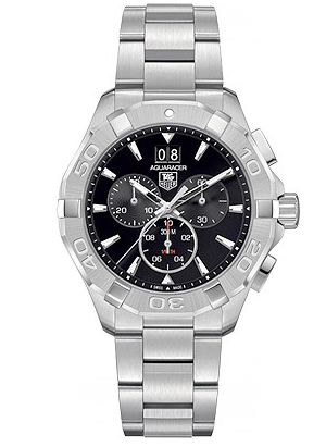 Aquaracer 300M Quartz Chronograph 43 Stainless Steel / Black / Bracelet