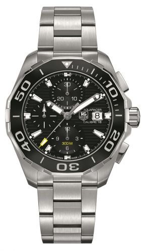 Aquaracer 300M Calibre 16 43 Stainless Steel / Black / Bracelet
