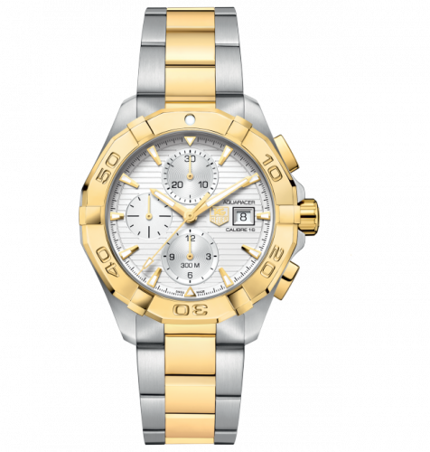 Aquaracer 300M Calibre 16 43 Stainless Steel / Yellow gold / Silver / Bracelet