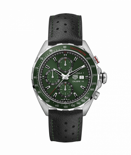 Formula 1 Calibre 16 44 Stainless Steel / Green / Calf