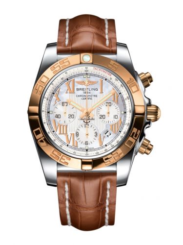 Chronomat 44 Stainless Steel / Rose Gold / Pearl Roman / Croco