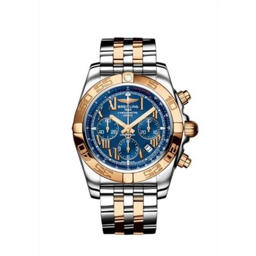Chronomat 44 Stainless Steel / Rose Gold / Riviera Blue - Roman / Bracelet
