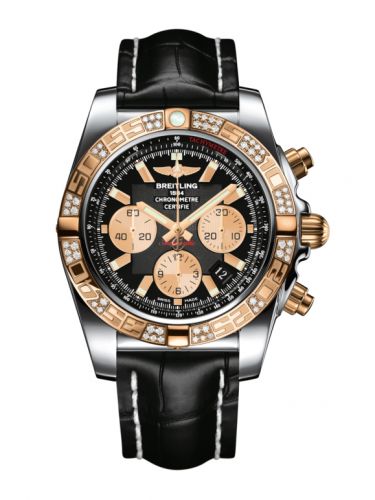 Chronomat 44 Stainless Steel / Rose Gold / Diamond / Onyx Black / Croco