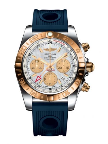 Chronomat 44 GMT Stainless Steel / Rose Gold / Pearl / Rubber