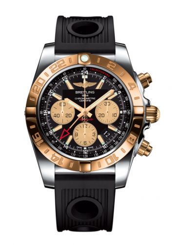 Chronomat 44 GMT Stainless Steel / Rose Gold / Onyx Black / Rubber