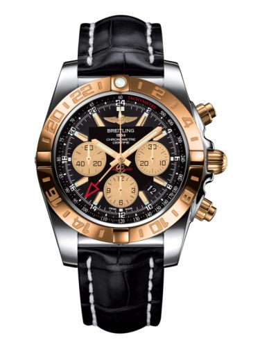 Chronomat 44 GMT Stainless Steel / Rose Gold / Onyx Black / Croco
