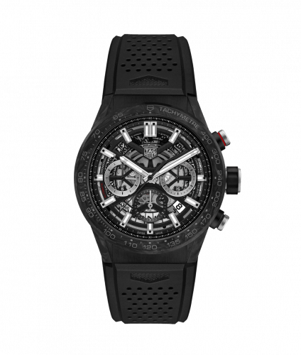 Carrera Calibre Heuer 02 43 Carbon / Skeleton / Rubber