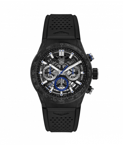 Carrera Calibre Heuer 02 43 Carbon / Skeleton / Rubber