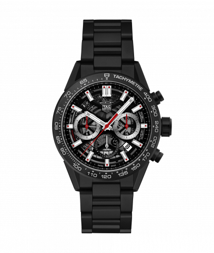 Carrera Calibre Heuer 02 43 Black Ceramic / Skeleton / Bracelet