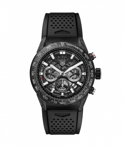 Carrera Calibre Heuer 02 45 Carbon / Skeleton / Rubber