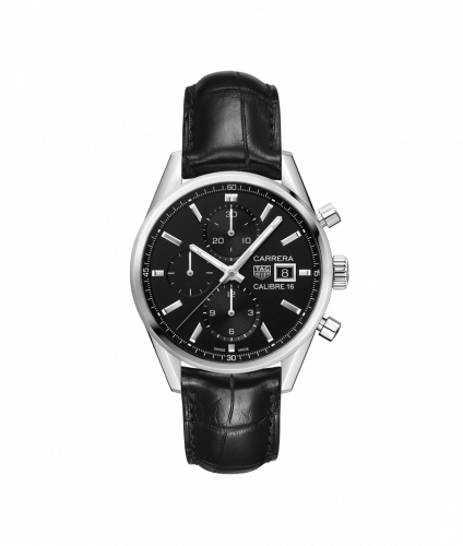 Calibre 16 41 Stainless Steel / Black / Alligator